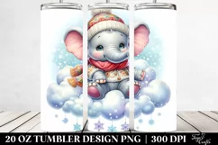Retro Baby Elephant in Winter | 20 oz Tumbler Product Image 2