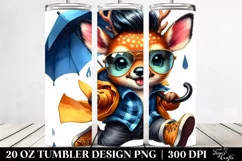Baby Deer Jumping Watercolor 20 Oz Tumbler Product Image 2