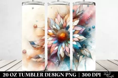 Abstract Stained Sunflower. 20 Oz Tumbler Design Product Image 2