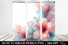 Abstract Shiny Hibiscus, Transparent 20 Oz Tumbler Product Image 2