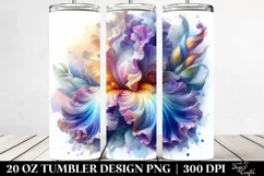 Transparent Iris Watercolor Splash | 20 oz Tumbler Product Image 2
