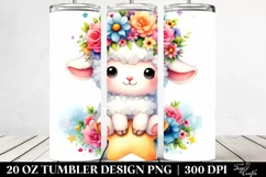 Watercolor Cute Lamb 20 Oz Tumbler Product Image 2
