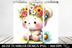 Vibrant Bear with Flower Crown | 20 oz Tumbler Product Image 2