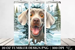 Crazy Weimaraner Ice Cracks | 20 Oz Tumbler Product Image 2