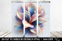 Abstract Pastel y Iris, Transparent 20 Oz Tumbler Product Image 2