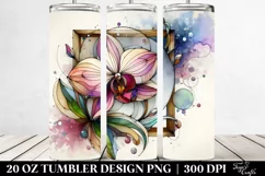Abstract Wooden Stained Orchid | 20 oz Tumbler Product Image 2