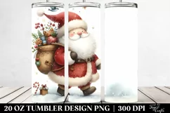 Whimsical Santa Sorceress Watercolor Image | 20 oz Tumbler Product Image 2