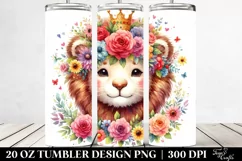 Cute Lion Flower Crown | 20 oz Tumbler Product Image 2