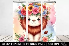 Cute Lion Flower Crown | 20 oz Tumbler Product Image 2