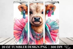Baby Highland Cow Dancer. 20 Oz Tumbler Design Product Image 2