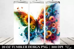 Abstract Sunflower Butterfly Frame | 20 oz Tumbler Product Image 2