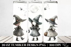 Whimsical Witch Sublimation Tumbler Design | 20 oz Tumbler Product Image 2