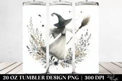 Whimsical Witch Sublimation Tumbler Design | 20 oz Tumbler Product Image 2