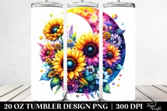 Vibrant Sunflower Half Moon Tumbler Design | 20 oz Tumbler Product Image 2