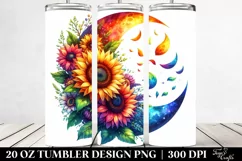 Vibrant Sunflower Half Moon Tumbler Design | 20 oz Tumbler Product Image 2