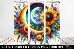 Vibrant Sunflower Half Moon Tumbler Design | 20 oz Tumbler Product Image 2