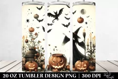 Vintage Simple Halloween Sorceress Image | 20 oz Tumbler Product Image 2
