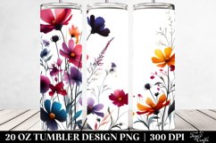 Bold Wild Flowersilhouettes Canvas | 20 Oz Tumbler Product Image 2