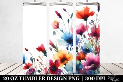 Bold Wild Flowersilhouettes Canvas | 20 Oz Tumbler Product Image 2