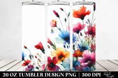 Bold Wild Flowersilhouettes Canvas | 20 Oz Tumbler Product Image 2