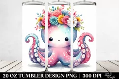 Colorful Octopus Flower Crown Tumbler Product Image 2