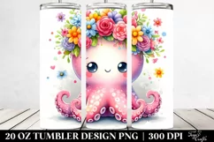 Cute Watercolor Octopus | 20 oz Tumbler Product Image 2