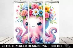 Cute Watercolor Octopus | 20 oz Tumbler Product Image 2