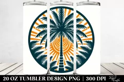 Retro Tropical Tree Sun Clipart | 20 oz Tumbler Product Image 2