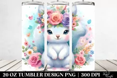 Colorful Squirrel Flower Crown Tumbler Product Image 2