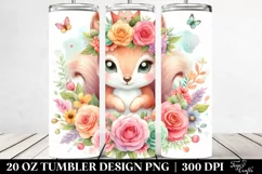 Colorful Squirrel Flower Crown Tumbler Product Image 2