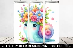 Colorful Snail Flower Crown Tumbler Product Image 2