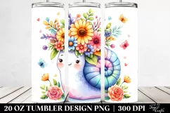 Colorful Snail Flower Crown Tumbler Product Image 2