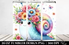 Colorful Snail Flower Crown Tumbler Product Image 2