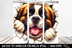 Crazy Saint Bernard White Paper | 20 Oz Tumbler Product Image 2
