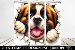 Crazy Saint Bernard White Paper | 20 Oz Tumbler Product Image 2