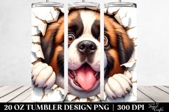 Crazy Saint Bernard White Paper | 20 Oz Tumbler Product Image 2