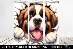 Crazy Saint Bernard White Paper | 20 Oz Tumbler Product Image 2
