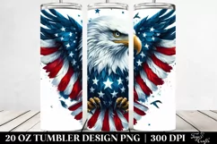 Detailed Patriotic Bald Eagle | 20 oz Tumbler Product Image 2