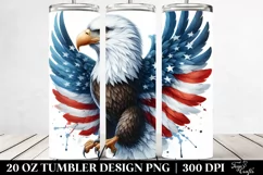 Detailed Patriotic Bald Eagle | 20 oz Tumbler Product Image 2
