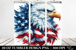 Detailed Patriotic Bald Eagle | 20 oz Tumbler Product Image 2