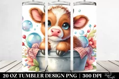 Smiling Baby Highland Cow PNG Product Image 2