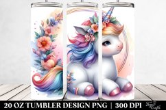 Baby Unicorn Hoop. 20 Oz Tumbler Design Product Image 2