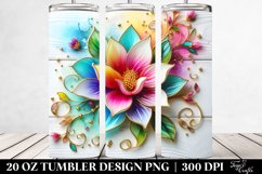 20 Oz Tumbler Sublimation | Colorful Magnolia with Product Image 2