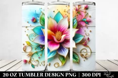 20 Oz Tumbler Sublimation | Colorful Magnolia with Product Image 2