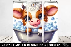 Smiling Baby Highland Cow PNG Product Image 2