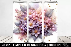 20 Oz Tumbler Sublimation | Glossy Lilac with Watercolor Product Image 2