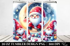 Vibrant Santa with Gnomes and Snowflakes | 20 oz Tumbler Product Image 2