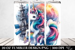 Baby Unicorn Space Station. 20 Oz Tumbler Design Product Image 2