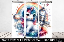 Baby Unicorn Space Station. 20 Oz Tumbler Design Product Image 2