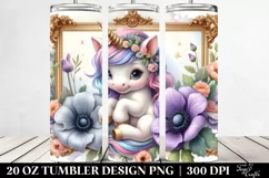 Anemone Frame Baby Unicorn | 20 oz Tumbler Product Image 2